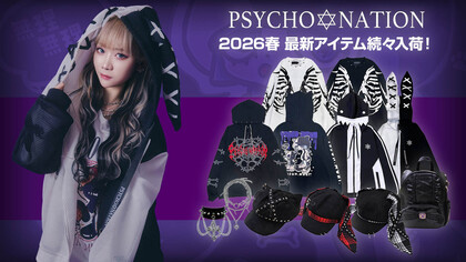 PSYCHO NATIONより、春の新作続々入荷！取り外し可能な耳付キャスケットやパンク感のアクセサリー、シンセティック・レザーのミニ・リュックなど、ファッションのアクセントとなる小物がライナップ！そのほか、即戦力のアパレルも要チェック！