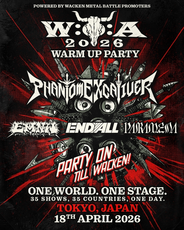 世界最大級のメタル・フェス"Wacken Open Air"、35周年記念し"WARM UP PARTY"世界35都市で4/18同日開催！日本はPhantom Excaliver、PARAMENA等出演！