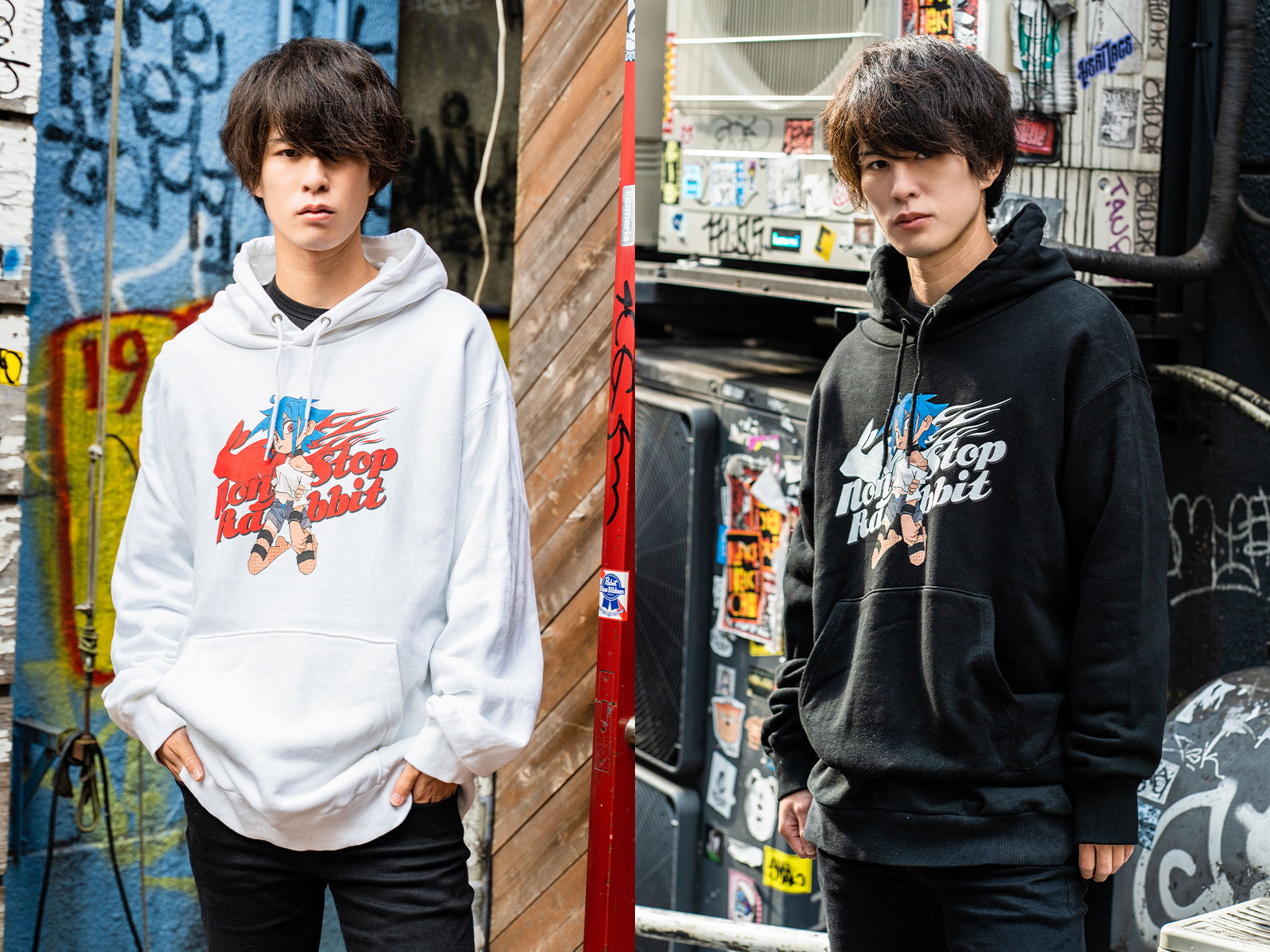 Non Stop Rabbit × GEKIROCK CLOTHINGコラボ第2弾アイテムのデザイン 